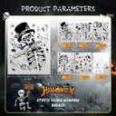 3 x Christmas & Halloween Static Window Clings Set (20x30cm & 35x28cm),8-10 Designs/Pack, Removable Decals for Glass (Halloween Gentleman Macabre, Polyvinyl Chloride, Extra Large)