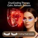 INIA Glow 4D Wireless Red Light Therapy Mask for face Dual NIR, 320 LEDs, 4 Modes, Under-Eye Cooling, Cordless & Rechargeable LED Face Mask for Home & Travel, Skincare Gifts for Women Mom Wife, Blue