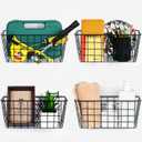 4 Pack Pegboard Baskets, Black Metal Shelves Hooks to 1/8" and 1/4" Hole Peg Boards, Peg Board Baskets Bins Set - Organize Tools Workbench Accessories Garage Storage Wall Mount Organizer Attachments