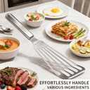 KSENDALO One-Piece Stainless Steel Fish Spatula  Flexible Slotted Turner with Thin Angled Blade and Hollow Grip, Ideal for Fish, Eggs, Omelettes, Safe for All Cookware