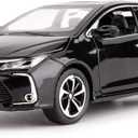 BDTCTK Compatible for 1:32 Corolla Model Car, Zinc Alloy Pull Back Toy Car with Sound and Light for Kids Boy Girl Black