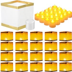 Mudder 5.9 Inch Square Paper Floating Lanterns with LED Tea Lights Candles for Wishing Praying Blessing Wedding Festival Event Party Memorial Pool Patio Side Decoration (20 Pack) Mudder 5.9 Inch Square Paper Floating Lanterns with LED Tea Lights Candles for Wishing Praying Blessing Wedding Festival Event Party Memorial Pool Patio Side Decoration (20 Pack)