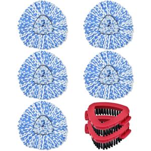 Mop Heads Replacements for Ocedar, 5 Pack Mop Replace Head for Ocedar RinseClean 2-Tank System, Spin Mop Replacement Head with 2 Scrubber Mop Head, Microfiber Mop Refills Deep Cleaning
