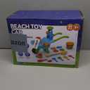 deAO Beach Toys for Kids 21 Pcs Sand Toys Set Includes Wagon Water Wheel Beach Tool Kit Watering Can Molds Summer Gifts for Toddlers Ages 3-8