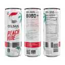 CELSIUS PEACH VIBE Sparkling White Peach, Sugar Free Energy Drink, 12 Fl Oz (Pack of 12)