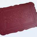 Faux Leather Placemats Set of 6, Rectangle Heat Resistant Table Mats, Non-Slip Oil & Waterproof Washable Place Mats for Kitchen Dining Room Coffee Table (Red)