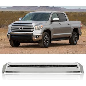Front Upper Hood Bulge Molding Grille Trim Compatible with 2014-2021 Toyota Tundra Hood Scoop Grill Trim Hood Molding Replacement for 76180-0C030 (Chrome)