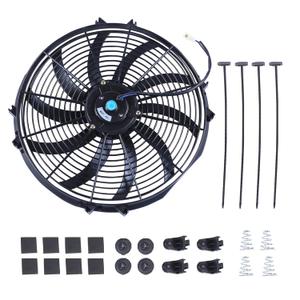 16" Electric Radiator Cooling Fan Mounting Kit, 12V Cooling Radiator Fan with 120W 1000 CFM Slim High Performance Universal (Black) (16 Inch-1PC)