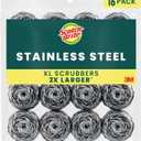 Scotch-Brite Stainless Steel Scrubbers, Scouring Pads for Cleaning Tough Baked-On Messes, Metal Scrubbers for Cleaning Dishes, 16 Scrub Pads