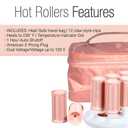 CALISTA Ion Hot Rollers for Long Hair | Hair Roller Clips Included | Heats to 230F | Dual Voltage | Add Hands-Free Curls, Waves, and Volume (Pink Sands, Long - 12)
