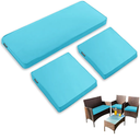 3 Pack Patio Cushion Set Outdoor Cushion Replacements for 4 Pieces Seater Outdoor Furniture, Waterproof Cushion Set for Rattan Chair Wicker Sofa, Teal, Only 2 Seater, Big (21"x43") And Small (21"x28")