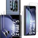 [2Set 6PCS] Screen Protector Compatible with Galaxy Z Fold 5 5G - 2 Inner TPU Films + 2 Outer Tempered Glass + 2 Camera Lens Protectors, High Clarity, Anti-Shatter