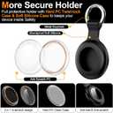 4Pack,for Apple Airtag Holder Case with Keychain,IPX8 Waterproof,Shockproof GPS Air Tag Tracker Cover [Anti-Scratch] [PC+Silicone] for Item Finders Case for Pets,Kids,Luggages-White+White+Black+Black