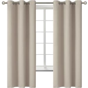 BGment Room Darkening Curtains 63 Inches Long - Grommet Thermal Insulated Drapes Window Treatment Curtains for Bedroom, 2 Panels, 42 x 63 Inch, Camel