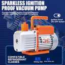 BACOENG 5 CFM Vacuum Pump, 110V 1/3HP Single Stage Rotary Vane HVAC Vacuum Pump with Oil, for R32 R1234yf R134a R410a R12 R22 AUTO AC Refrigerant Recharging