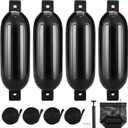 VEVOR Boat Fenders, 5.5" x 20" Boat Bumpers for Docking, Inflatable Ribbed Fender with Center Holes, Marine Boat Dock Fender Bumper with Air Pump