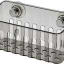 DONGKER Sink Sponge Holder,ABS Clear Suction Cup Sink Caddy Organizer for Kitchen Countertop Sponge, Soap, Dish Brush, Scrubber, Sinks Caddy (Gray silver)