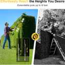 TaskStar Pole Hedge Trimmer Cordless: 20" Electric Long Reach Shrub & Bush Trimmer with Extension Pole, 2x4.0Ah Battery, Dual-Action Blade Hedge Clippers, 3000 SPM High-Speed Motor, 8-Feet Reach