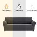 Joccun Stretch Couch Cover Slipcovers, 1-Piece Sofa Covers for 3 Cushion Couch Spandex Jacquard Washable Furniture Protector Cover for Living Room,Kids,Pets(Large 78''-94'',Charcoal)
