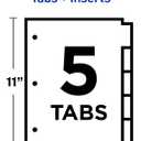 14 x Avery Binder Dividers - 5-Tab Insertable Multicolor Big Tabs for Binders, 1 Set of Dividers (11109)