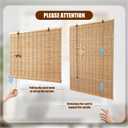 24" x 64" Bamboo Roman Shades, Blackout Window Blinds