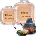 Air Fryer Liners Disposable for Ninja Crispi, 260 PCS Ninja Crispi Air Fryer Accessories for Ninja Crispy Glass Container, Ninja Crispi Accessories for 4 QT & 6 Cup Ninja Crispy Air Fryer