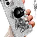 for Moto G Stylus 5g 2023 Phone Case with 6D Astronaut Stand Function Shockproof Protective Soft Bling Luxury Plating Cover Case for Motorola G Stylus 5g 2023, Silver