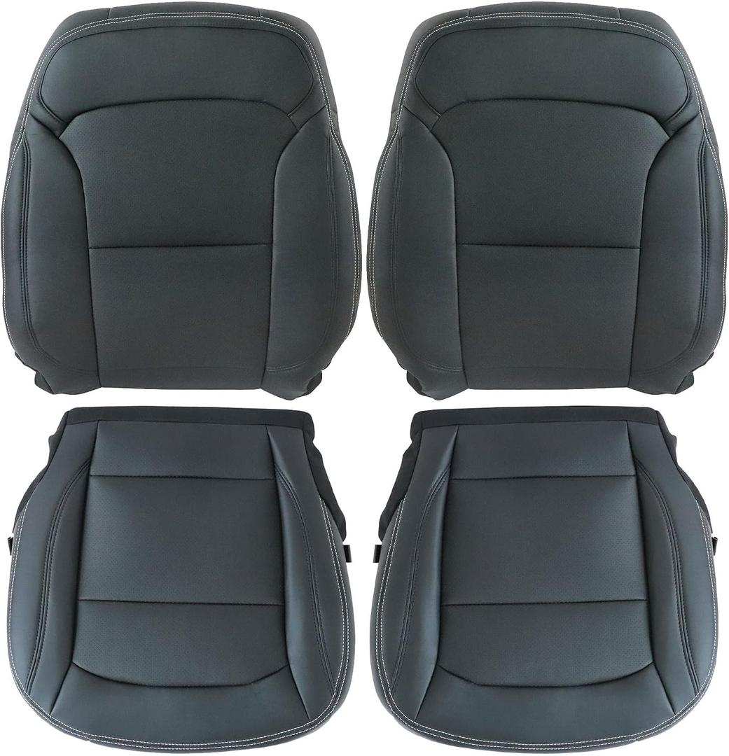 GXARTS 4PCS Seat Cover Set Fit for Ford Explorer Limited Sport 2016-2019 | Driver and Passenger Bottom Back, Black Perforated Microfiber Leather, Replacement, XLT, 2WD AWD 4WD, 2016 2017 2018 2019