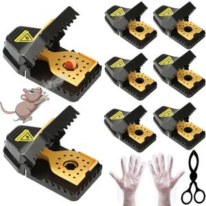 Mouse Traps, Rat Trap Quick Effectively Best Mouse Trap, Reusable Plastic Mousetraps Used Indoor & Outdoor Mice Snap Traps for Basement/Garage/Attic Anywhere 9set(2L+6s+1*Clip)