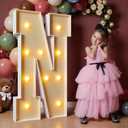 Imprsv 4FT Marquee Letters Large Light Up Letters for Birthday Party Decor Wedding Decorations, Marquee N for Party Decoration Large Signs Arch Kit Decorations
