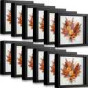 Tuanse 12 Pieces, Shadow Box Picture Frame Square Shadow Boxes Display Cases for Graduation Sports Memorabilia Wedding Memories Crafts Pins Awards Medals Tickets and Photos,Black,8 x 8 Inch