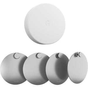 Teccle Wall Mount for Nest Temperature Sensor 2nd Gen / 1st gen 4 Pack- No Hole Needed - Stainless Steel Bracket Plate for Google Nest Temperature Sensor - Mount to Any Smooth and Dry Surface