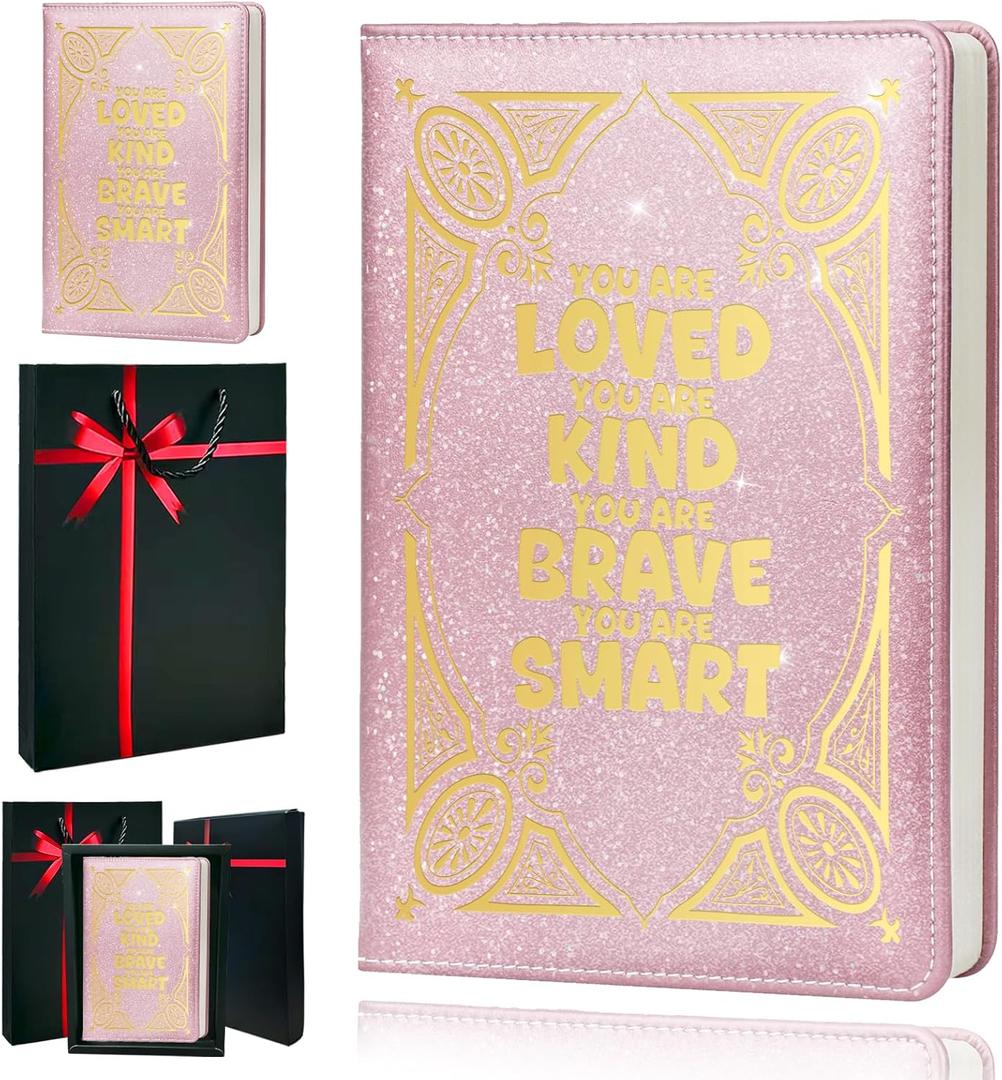 Journal For Women,A5 Hardcover Leather Journal - 200 Pages Premium Paper Notebook, Journal Notebook for School, Work (You Are Loved Pink)