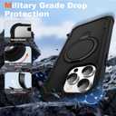 Compatible with iPhone 14 Pro Case 6.1'' with Magnetic Ring Stand [Military Drop Protection][Compatible with MagSafe] Shockproof 14 Pro Phone Case for Men Wowen,Black