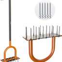 39in Lawn Aerator Spike Tool with 304 Stainless Steel Spikes Heavy Duty Lawn Aerator with Wide Foot Plate Rubber Handle for Soil Aeration, Grass & Yard Care