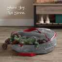 ZOBER Christmas Wreath Storage Container 30 Inch - Wreath Bag for Artificial Wreaths Box - Dual Zippered Wreaths Storage Bag with Strong Durable Handles - Gray