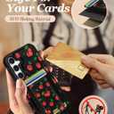 Shorogyt for Samsung Galaxy S25 Cute Kawaii Leather Phone Case - Compatible with Magsafe Wallet Magnetic Credit Card Holder Fashion Cherry Design Phone Cover for Women Girls, Fits 7 Cards