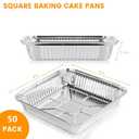 Aluminum Pans 8x8 inch-50 Pack Disposable Foil Pans, Square Aluminum Baking Cake Pans,Roasting Trays Disposable Food Containers Great for for Baking, Cooking, Heating, Storing, Prepping Food