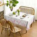 Horaldaily Spring Tablecloth 60×120 Inch Rectangular, Pink Cherry Blossoms Washable Seasonal Table Cover for Party Picnic Dinner Decor