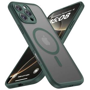 ImpactStrong Magnetic Guard for iPhone 16 Pro Max Case [Camera Control Button] [Compatible with MagSafe] [Camera Protection] [16 FT Military Grade Drop Protection] Slim Translucent Cover, Dark Green