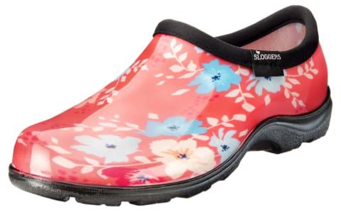 Women's Waterproof Comfort Shoes -"Floral Fun Coral", Size 9 US