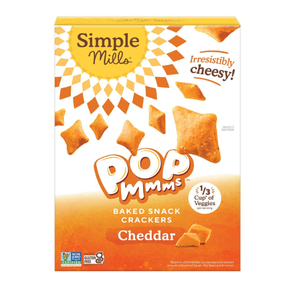 Simple Mills Cheddar Pop Mmms Baked Snack Crackers, Kosher, Gluten Free & Non-GMO, 5.60 Ounce (Pack of 4) (EXP 08/02/26)