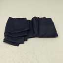 Navy Small Linen Textured Curtains 30 inches Length Light Filtering Semi Sheer Short Curtains Back Tab Pocket Boho Kitchen Tier Window Curtain for Bedroom 26x30