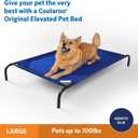 Coolaroo Original Elevated Dog Bed - Breathable Off-The-Ground Pet Bed with Cooling Fabric, Joint Relief & Moisture-Resistant Fabric, 100% Recyclable, Easy Clean, Aquatic Blue, Large  51"L x 31.5"W x 8"Th
