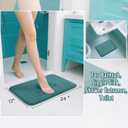 Yimobra Teal Bath Mat, Super Soft Absorbent Memory Foam Bathroom Rug Non Slip, Quick Dry, Machine Washable Floor Carpet for Tub Shower, Home Decor Accessories, 24x17