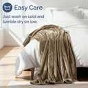 Ultra Soft Fleece Blanket Queen Size - Flannel Fleece Luxury Queen Blanket - Lightweight for Couch Bed Chair - Thick, Warm and Breathable - All Season Cozy Fuzzy, Anti-Static Microplush Bedding, Camel