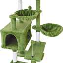 KIYUMI Cat Tree Cat Tower Condo with Sisal Scratching Post for Indoor Cats Cat Tree Cat Furniture with Hammock Perch and Kitten Ball Toys, Multi-Level Pet Activity Center Green (39")