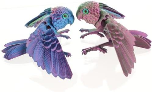 Memogizz 3D Printed Parrot - Articulated Parrot Figurine, A Fun Addition to 3D Printed Animals Collection