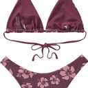 SUUKSESS Women Halter String Two Piece Bikini Sets Reversible Thong Swimsuit (M)