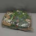 6 Pcs Artificial Christmas Teardrop Swag 18" Green and White Frosted Greenery Teardrop Wreath with Pine Cones Berry Clusters Burlap Bow Ribbon for Xmas Front Door Table Mantle Fireplace Decor